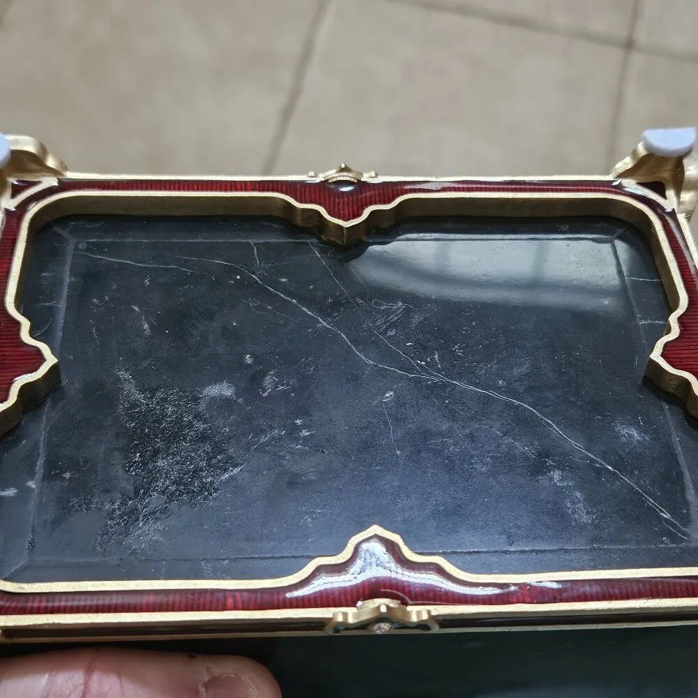 RARE 2n1 JAY STRONGWATER TORTOISE JUNGLE ENAMEL CRYSTAL JEWELRY PHOTO BOX OBJET
